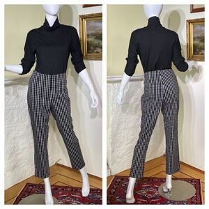 NWT Adrianna Papell Pull On Black & White Jacquard Crop Pants